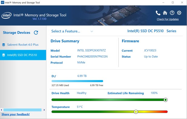 Cái nhìn đầu tiên về  SSD Intel D7-P5510 8TB PCIe 4 NVMe Data Center