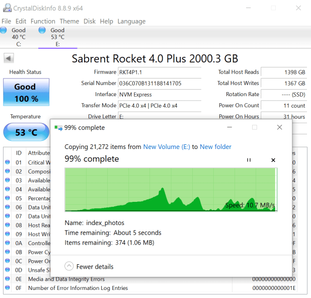 Đánh giá SSD Sabrent Rocket 4 Plus NVMe Gen 4  (1/2TB) – Tốc độ hàng đầu, nhiệt độ mát mẻ
