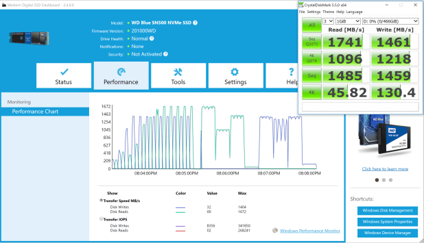 Đánh giá SSD WD Blue SN500 M.2 NVMe  (500GB) – Lời tạm biệt với SATA