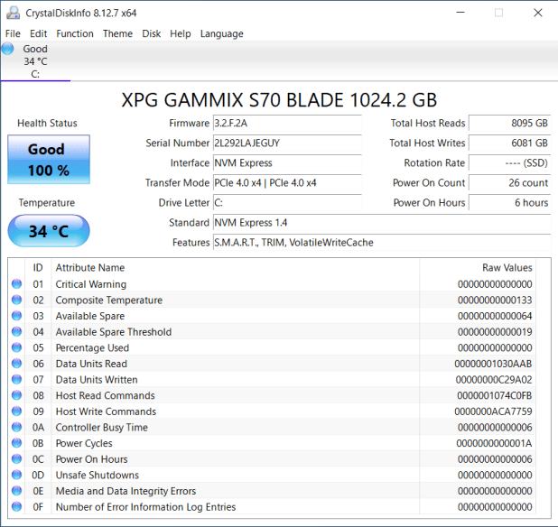 Đánh giá SSD XPG GAMMIX S70 Blade NVMe M.2  – 7GB/s , nhiệt độ thấp , với Laptop thế hệ 11th