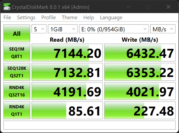 Đánh giá SSD XPG GAMMIX S70 Blade NVMe M.2  – 7GB/s , nhiệt độ thấp , với Laptop thế hệ 11th