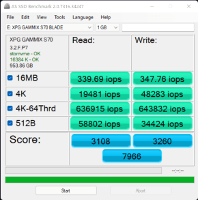 Đánh giá SSD XPG GAMMIX S70 Blade NVMe M.2  – 7GB/s , nhiệt độ thấp , với Laptop thế hệ 11th