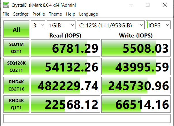 Đánh giá SSD XPG GAMMIX S70 Blade NVMe M.2  – 7GB/s , nhiệt độ thấp , với Laptop thế hệ 11th
