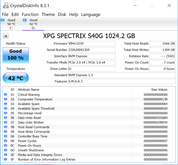 Đánh giá SSD XPG Spectrix S40G RGB NVMe M.2  (1TB)