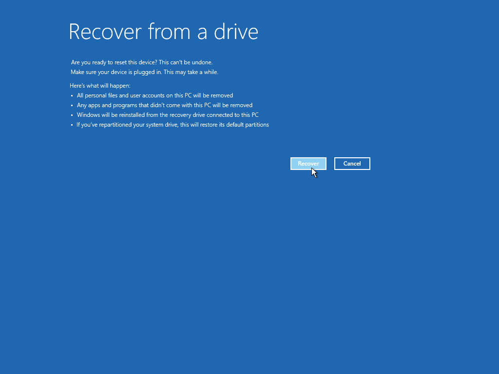 Làm thế nào để phục hồi Windows 10 bằng ổ đĩa khôi phục