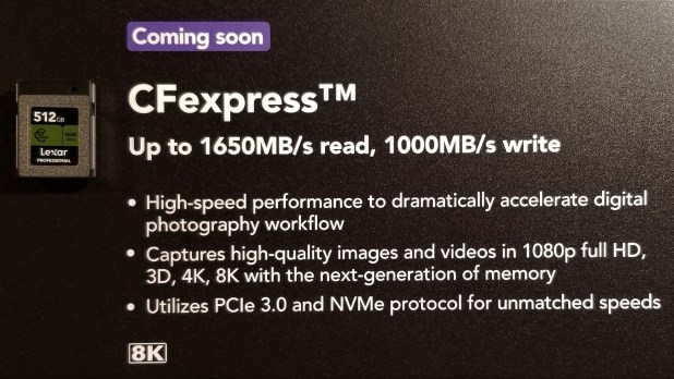 Lexar trình diễn 1 TB SDXC và thẻ 1.6GB/s CF Express - CES 2019 Update