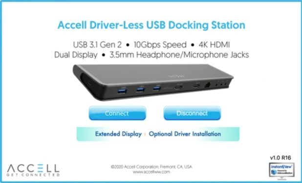 Xem xét docker Accell Driver-Less USB-C 4K